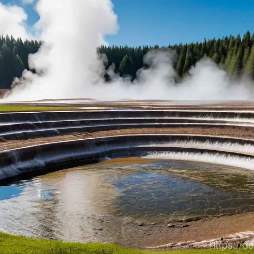 지열 냉난방 시스템과 기후 변화 대응 - Here are three image prompts in English, designed to generate visuals related to geothermal energy i...