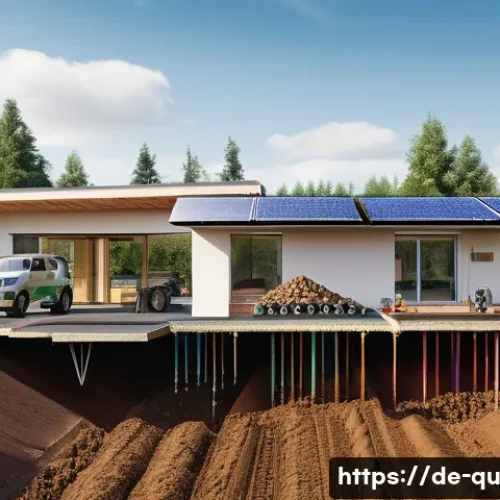 지열 냉난방 시스템의 설계 최적화 - A detailed cross-sectional illustration of geothermal borehole installation in various soil types ty...