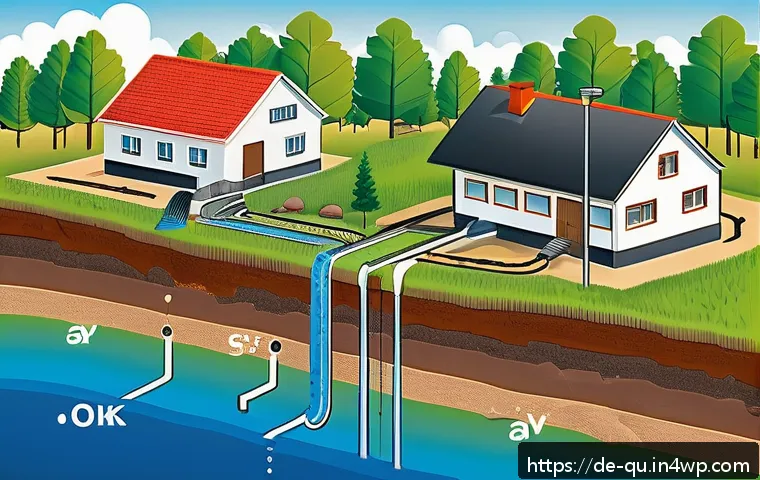 지열 냉난방 시스템 설치 시 예상되는 문제 - A detailed cross-sectional illustration of geothermal energy installation in Germany, showing variou...
