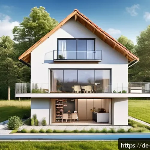 지열 냉난방 시스템과 환경 보호 - A modern, energy-efficient German home with an earth-to-water heat pump system installed, showing un...